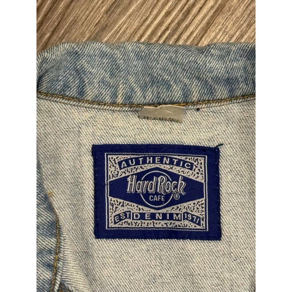 Vintage 90s Hard Rock Cafe Denim Jacket “Save The Planet” New York Trucker Sz M - Picture 11 of 11